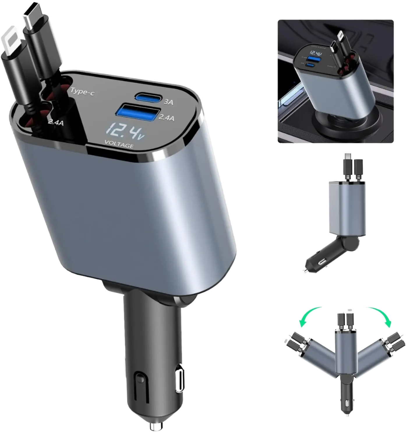 5 in 1 Starlight Fast Car Phone Charger