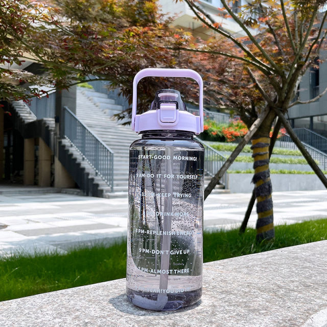 2 Litre Gym Sports Bottle Drinking Jug Motivational Water Bottle